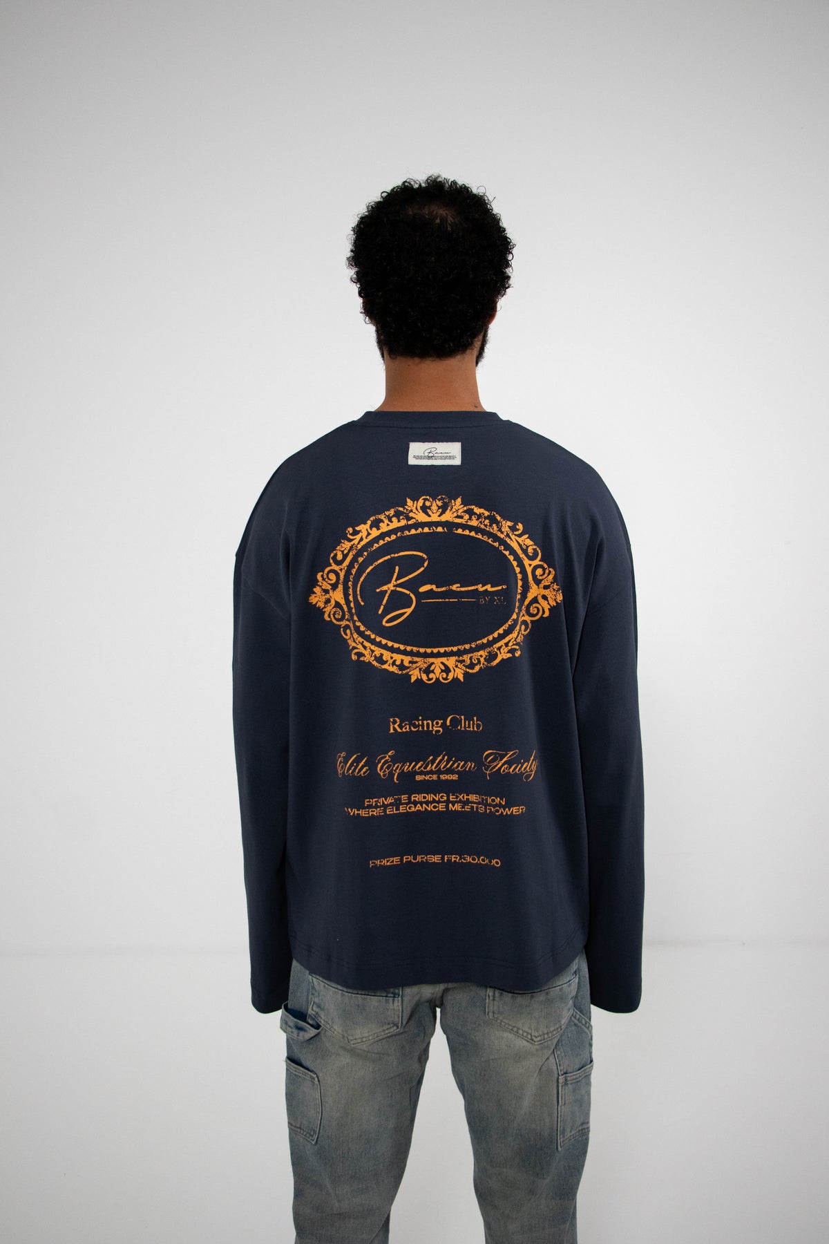 SIGNATURE LONG SLEEVE TOP NAVY